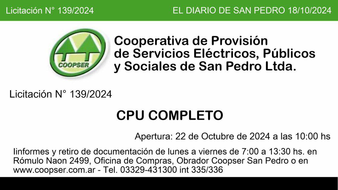 El Diario de San Pedro | Noticias locales y regionales